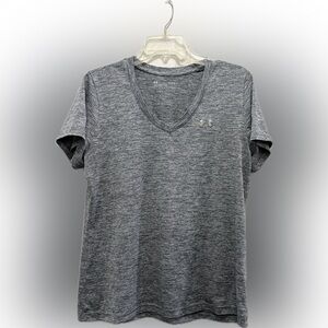 Under Armour Heather Gray V-Neck Athletic Tee